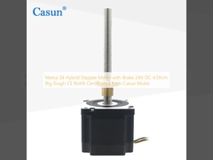 नेमा 34 हाइब्रिड स्टेपर मोटर ब्रेक 24V DC 4.5Nm बिग टफ CE RoHS के साथ कैसुन मोटर से प्रमाणित