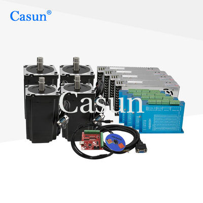 अच्छा दाम 5A NEMA 34 Closed Loop Stepper Motor Kit 4 Motor 4 Driver 4 Power Supply 1 Mach3 ऑनलाइन